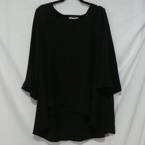 JADE By JANE | P2P 23 inches | Chic Black Flowing V-Neck Top